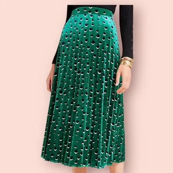 Maeve Carly Pleated Geometric Print Pleated Midi Skirt - Picture 2 of 8